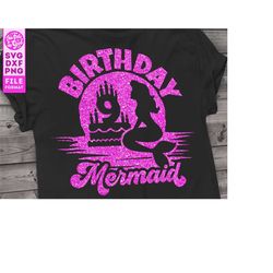 mermaid 9th birthday svg, 9th birthday mermaid svg, birthday girl mermaid svg girls birthday svg cut file for cricut. sv