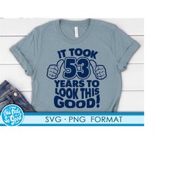 53rd birthday svg png. turning 53 birthday svg cut files, 53 years old svg cut file for cricut. funny 53rd birthday png