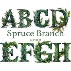 Spruce Branch Alphabet | Winter Letters