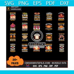 20 files i'm thankful for every moment bundle png. thanksgiving png