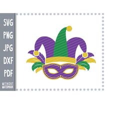 mardi gras mask svg dxf, carnival mardi gras joker hat silhouette cut files, mardi gras svg cricut cut files