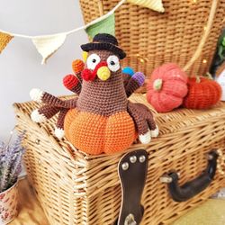 Stuffed turkey toy original gift for best friends. Thanksgiving Day home decor. Thanksgiving decor / Fall Gift