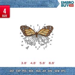 butterfly scatter / logo design/  embroidery pattern/ design pes dst vp3  format