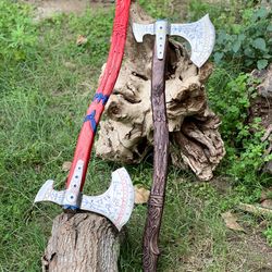 hand forged fully operational leviathan god of war axe, karatos viking bearded axe,norse axe,  celtic axe, gift for men