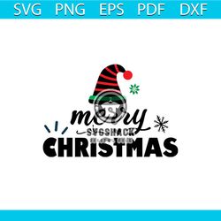 Merry Christmas And Santa Hat Svg, Christmas Svg, Snow Svg