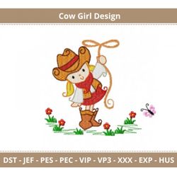 Wild West Whimsy-Cowgirl Embroidery Design