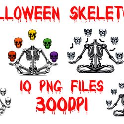 skeleton yoga 10 png files digital download sublimation