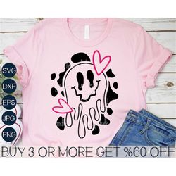 dripping smiley face svg, melting smiley svg, emoji svg, girl happy face svg, png, svg files for cricut, sublimation des