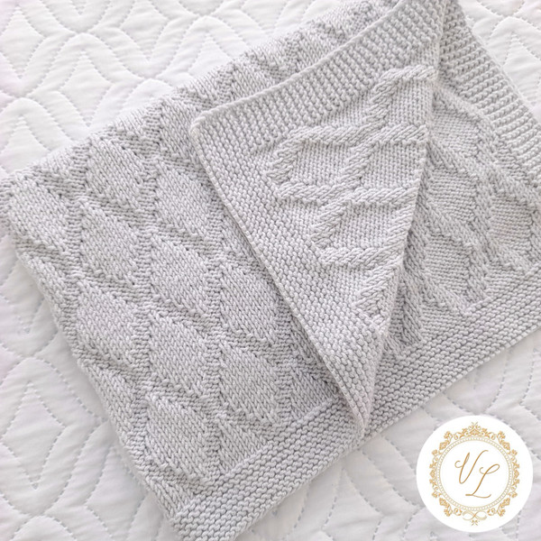 PDF Knitting Pattern Baby Blanket, Newborn Blanket Pattern, Knit Baby Blanket.jpg