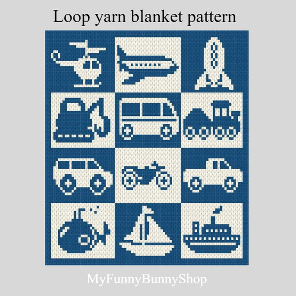 loop-yarn-finger-knitted-vehicles-blanket