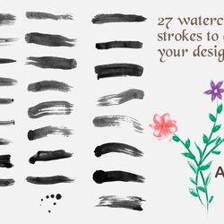 27 vector watercolor brushes
