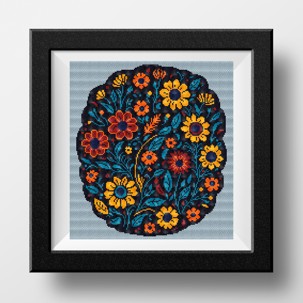 modern cross stitch pattern flowers