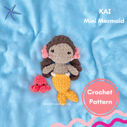 kai mini mermaid with octopus crochet pattern || mini mermaid amigurumi pattern || mermaid&octopus crochet patterns