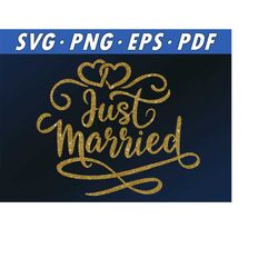 just married svg png, wedding svg cricut cut files, bride groom art cutting files work in silhouette cameo, scanncut png