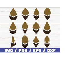 12 hanging two part earring svg/ leather earring/ tear drop svg/ jewelry/ laser cut template/ cut files/ vector/ commer
