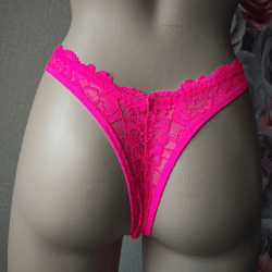 Neon pink sexy men's thong, Sissy panties, Sexy lace V panties , Transgender underwear, Handmade  by Lola Lingerie
