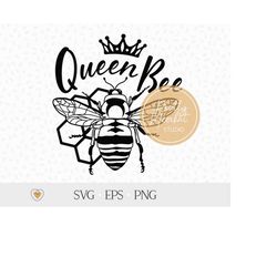 queen bee svg, honey bee svg, honeycomb svg, bee png