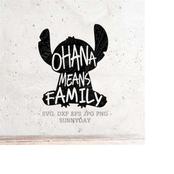 ohana means family svg file dxf png jpg silhouette print vinyl cricut cutting t shirt design, ohana silhouette, ohana ve
