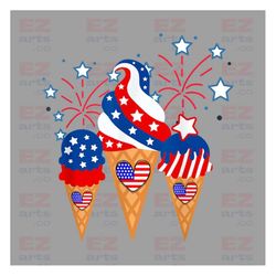 4th of july ice creams png sublimation design download, 4th of july png, independence day png, usa flag ice creams png,