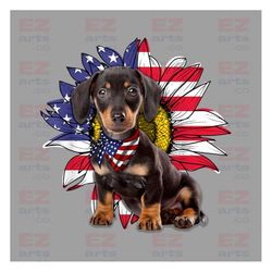 sunflower american dog png, 4th of july png, funny 4th of july png, usa flag png, patriotic png, dog lover png, sublimat