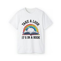 take a look it's in a book shirt, books rainbow shirt, reading rainbow, reading vintage retro rainbow shirt, book lover