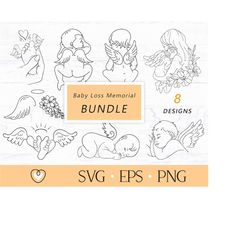 baby loss memorial svg bundle, baby angel svg, angel wings svg, mom holding baby angel svg, png