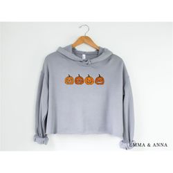 halloween cropped hoodie, halloween crop top, jack-o-lantern shirt, pumpkin hoodie, halloween sweatshirt, halloween hood