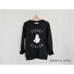 spooky season sweatshirt, ghost sweatshirt, halloween sweatshirt, halloween crewneck, fall crewneck sweatshirt, hallowee