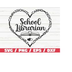 school librarian svg / librarian svg / cut file / cricut / clip art / commercial use / reading svg / book lover