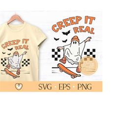 boy halloween svg, creep it real svg 2, kids halloween svg, ghost skateboard svg, png files