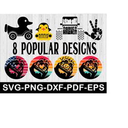 off road bundle svg, 8 popular 4x4 special decal designs, off road duck car svg designs, svg file for cricut, clipart, p