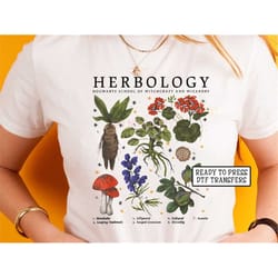 herbology direct to film transfers, dtf transfers, ready to press, t-shirt transfers, heat transfer, wizard, nerd, book,