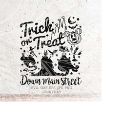 trick or treat svg,trick or treat down main street svg,halloween svg file dxf silhouette print cricut cutting svg t shir