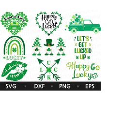 st patrick's bundle svg, happy st patrick's day svg, svg cutting file, saint patricks day, lucky clover svg, one lucky