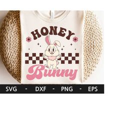 honey bunny svg, easter shirt, funny easter, retro bunny svg, rabbit, kid easter, shirt design, dxf, png, eps, svg files