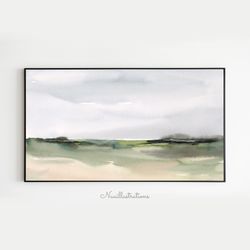 Samsung Frame TV Art Minimalist Neutral Landscape Watercolor Downloadable Digital Download Hand Painted Nuuillustrations