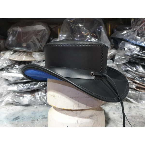 Buffalo Coin Rambler Cowboy Black Leather Hat (4).jpg