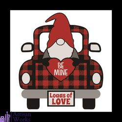 gnomes be mine loads of love svg, valentine svg, be mine svg, gnome svg, love truck svg, love gifts svg, buffalo plaid t