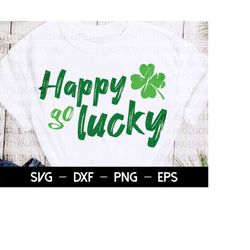happy st patrick's day svg, happy go lucky svg, st patrick's svg, happy svg, svg cutting file, saint patricks day, lucky