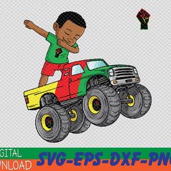 kids juneteenth dabbing black king in monster truck toddler boys svg, eps, png, dxf, digital download