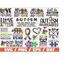 autism svg bundle / cut files / commercial use / cricut / clip art / autism awareness svg / printable / vector / autism