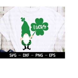 gnome svg, lucky, happy st patrick's day svg, st patrick's svg, svg cutting file, saint patricks day, svg files for cri