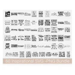 inspirational svg png bundle, motivational sayings, quotes cut file for cricut inspiring svg png bundle shirt design com