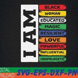 i'm black woman - african american women pride juneteenth svg, eps, png, dxf, digital download