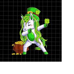 unicorn wear leprechaun hat dabbing st patrick's png, unicorn patrick's day png, st patrick's day png, st patrick's day