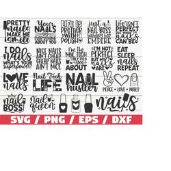 nail tech svg bundle / cut files / clip art / commercial use / instant download / nail artist svg / nail polish svg