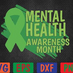womens green ribbon mental health awareness month may mental health svg, eps, png, dxf, digital download