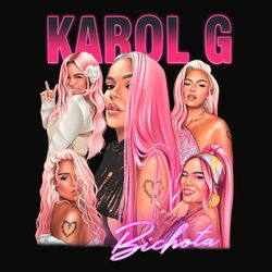 karol g pink hair png for bichota season retro black shirt digital download, manana sera bonito classic 90s graphic tee