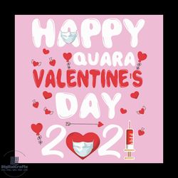 happy quara valentine day svg, valentine svg, valentine 2021 svg, quarantined valentine 2021 svg, face mask svg, happy v