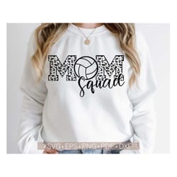 volleyball mom squad svg, volleyball mom shirt svg cut file, volleyball shirt svg files cricut, leopard print svg, mom i